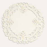 Light Beige Round Linen Placemat Doilies - The Damarcus Collection - Decozen