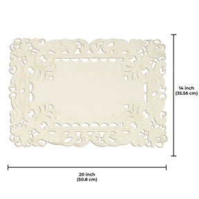 Set of six linen placemats with intricate European embroidery from The Damarcus Collection, stylish table decor by F308-PM.