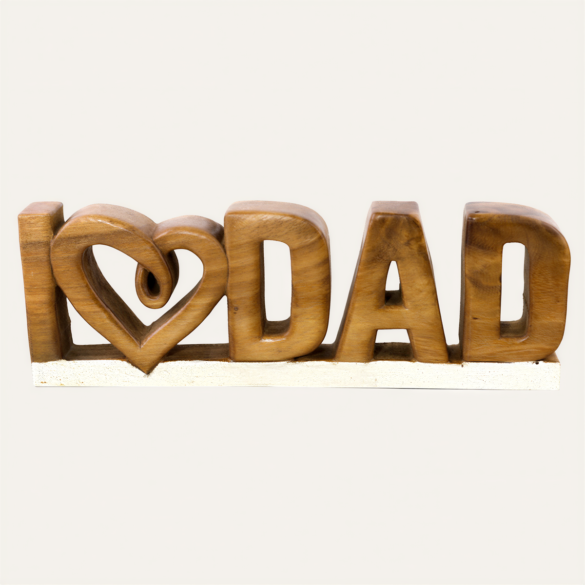 Handmade wooden sculpture titled Emmeric Love Dad by LAY028, decorative wooden décor for Father’s Day celebration.