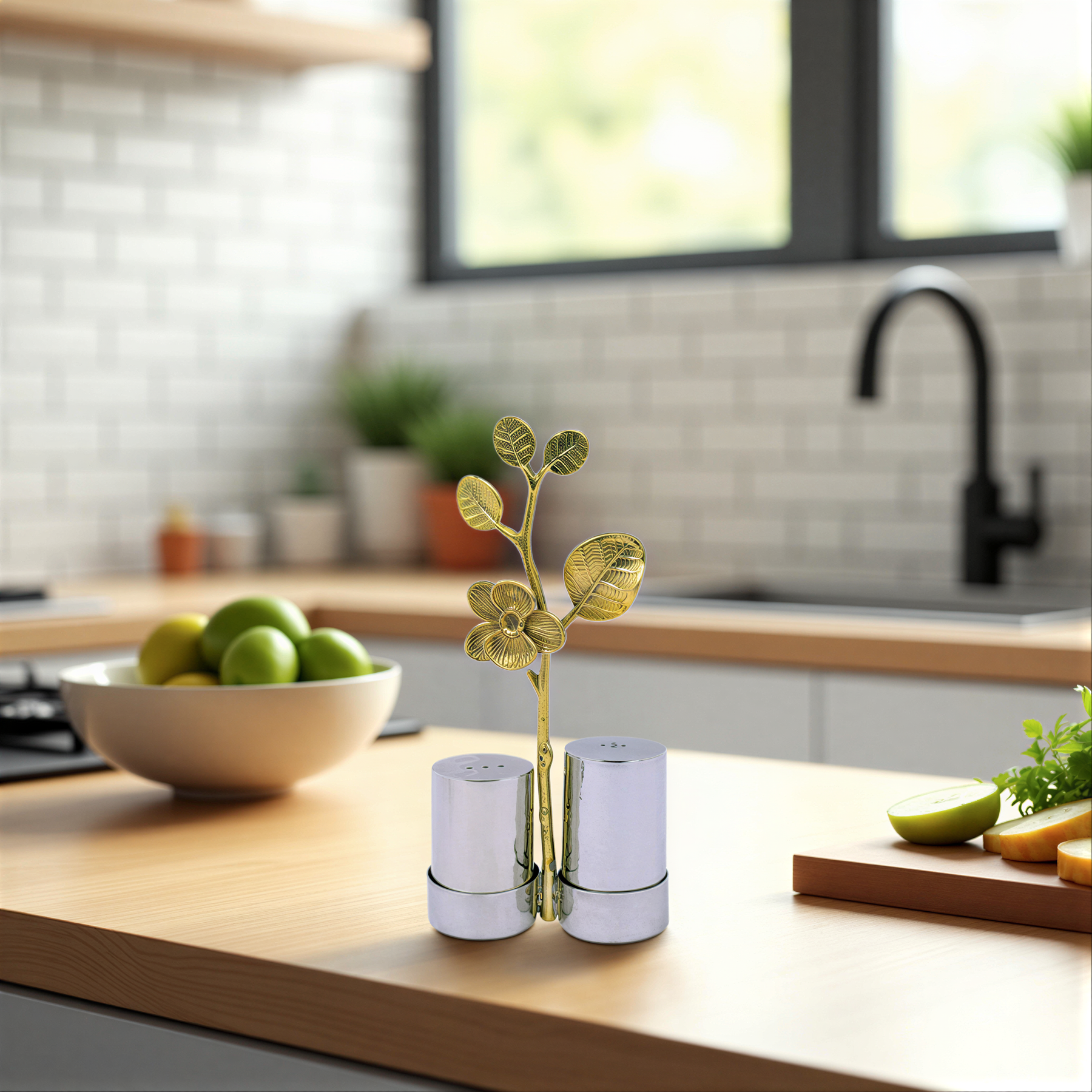 Salt and pepper shaker set from 25083RLF, stylish kitchen décor with ceramic shakers featuring classic design.