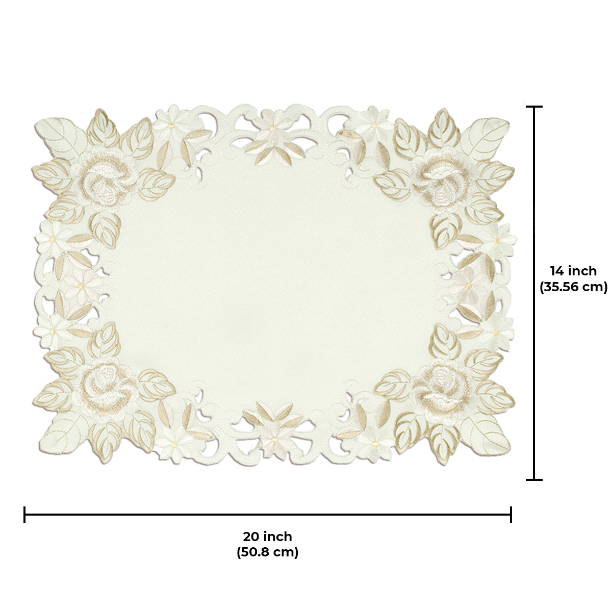 Table Runner with European Embroidery - The Dayse Collection - Decozen