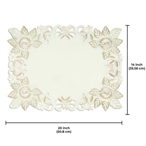 Table Runner with European Embroidery - The Dayse Collection - Decozen