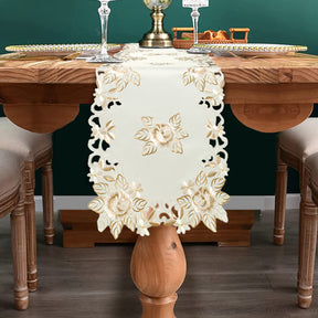 Table Runner with European Embroidery - The Dayse Collection - Decozen