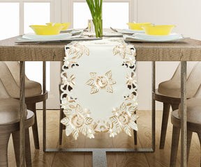 Table Runner with European Embroidery - The Dayse Collection - Decozen