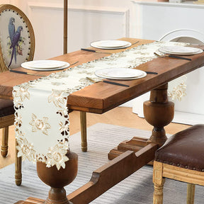 Table Runner with European Embroidery - The Dayse Collection - Decozen