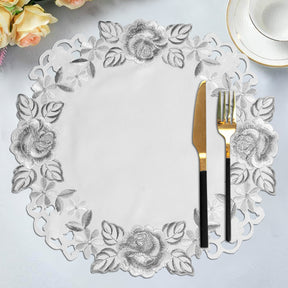 Ivory Round Linen Placemat Doilies - The Alois Collection - Decozen