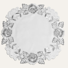Ivory Round Linen Placemat Doilies - The Alois Collection - Decozen