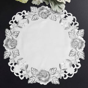 Ivory Round Linen Placemat Doilies - The Alois Collection - Decozen