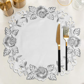 Ivory Round Linen Placemat Doilies - The Alois Collection - Decozen