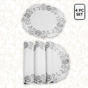 Ivory Round Linen Placemat Doilies - The Alois Collection - Decozen