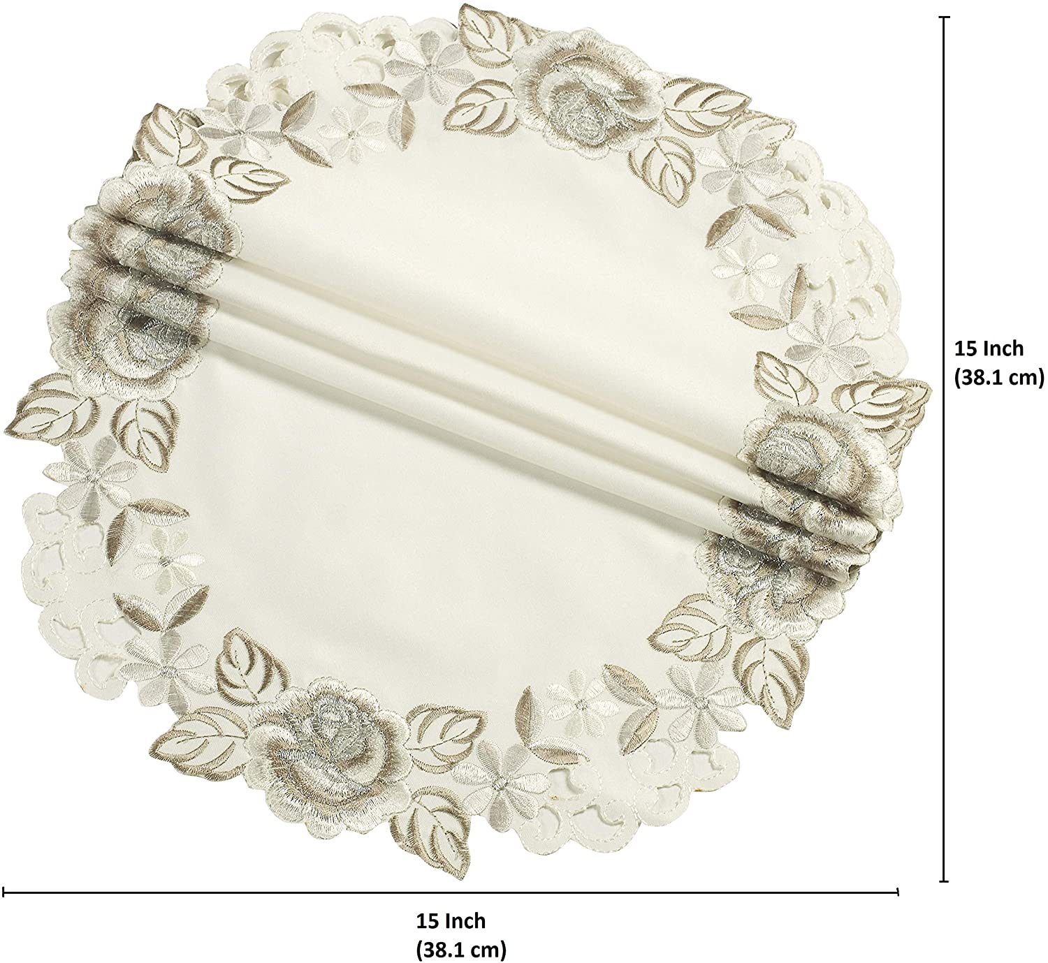 Ivory Round Linen Placemat Doilies - The Alois Collection - Decozen