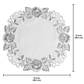 Ivory Round Linen Placemat Doilies - The Alois Collection - Decozen