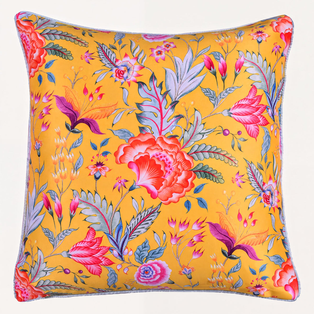 Floral printed throw pillow cover, 20x20 inches, by CC-9695-A-4, featuring colorful floral design on fabric.