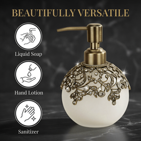 Antoinette Glow LB 24617 modern decorative lotion dispenser for bathroom, 11.5 oz, handmade soap dispenser with elegant design