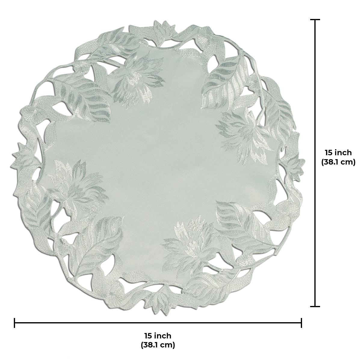 Light Gray Round Linen Placemat Doilies - The Corda Collection - Decozen