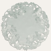 Light Gray Round Linen Placemat Doilies - The Corda Collection - Decozen