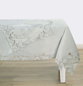 Light Gray Round Linen Placemat Doilies - The Corda Collection - Decozen