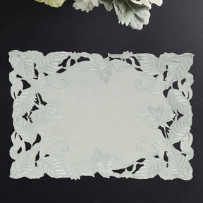 Set of six linen placemats with European embroidery from the Corda Collection, high-quality linen table accessories.