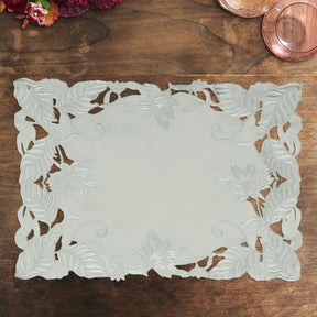 Set of six linen placemats with European embroidery from The Corda Collection, stylish table decor by FL3155-PM.