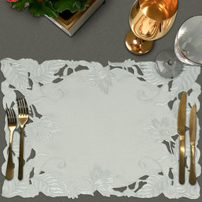 Set of six linen placemats with European embroidery from The Corda Collection, stylish table decor by FL3155-PM.
