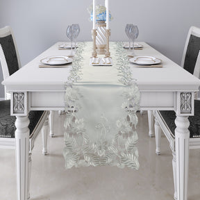 Table Runner with European Embroidery - The Corda Collection - Decozen