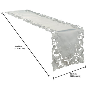 Table Runner with European Embroidery - The Corda Collection - Decozen