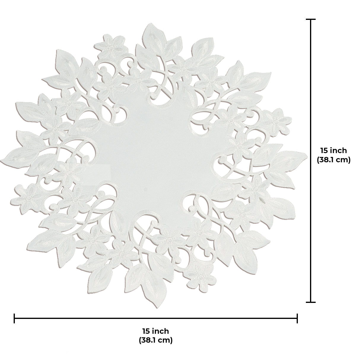 White Round Linen Placemat Doilies - The Darvin Collection - Decozen