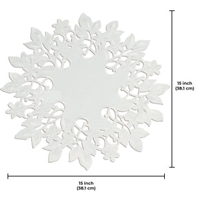 White Round Linen Placemat Doilies - The Darvin Collection - Decozen