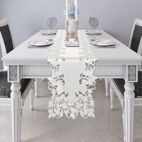 Table Runner with European Embroidery - The Darvin Collection - Decozen