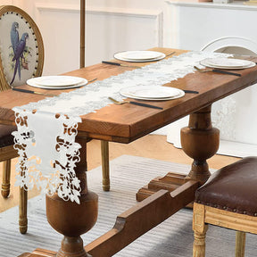 Table Runner with European Embroidery - The Darvin Collection - Decozen