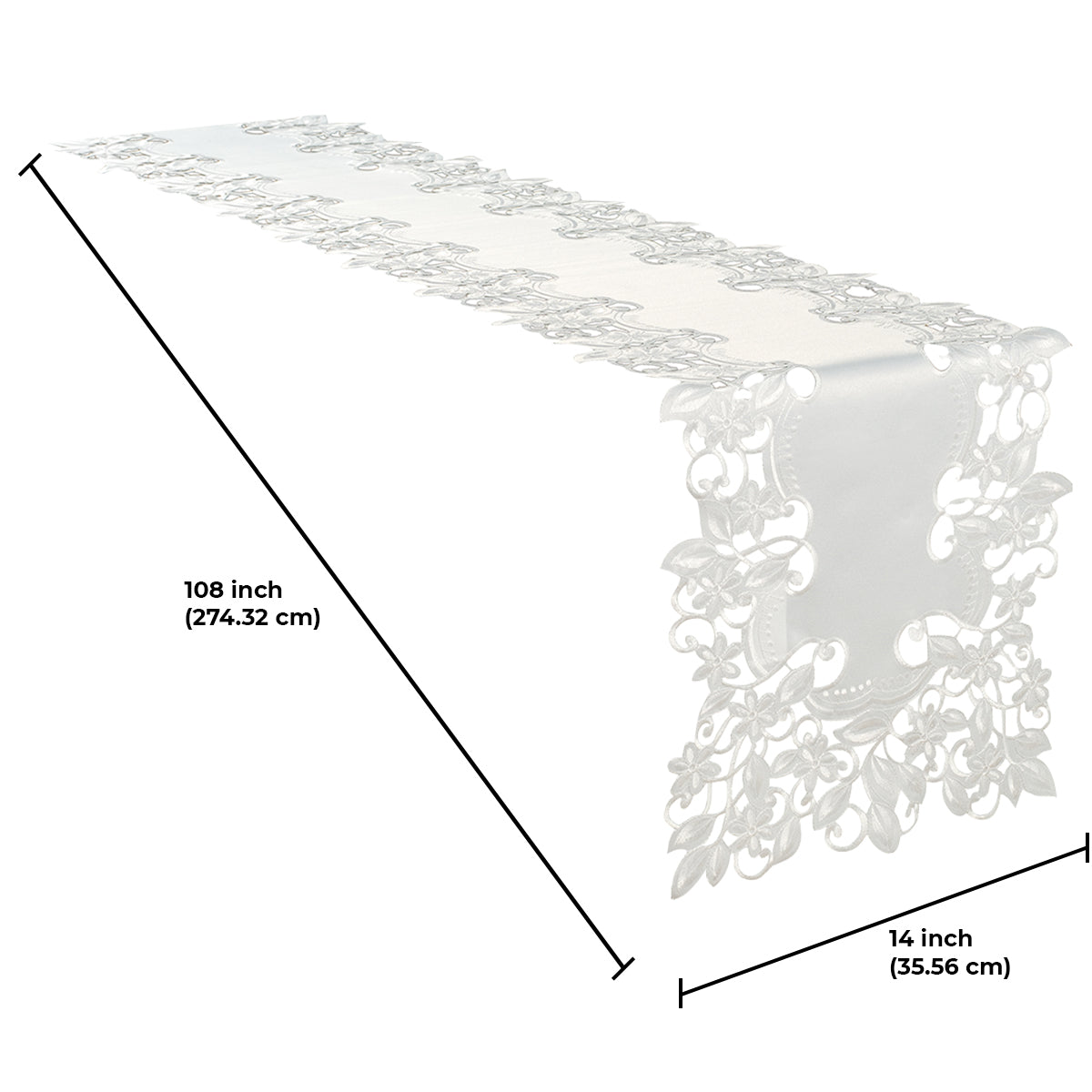 Table Runner with European Embroidery - The Darvin Collection - Decozen