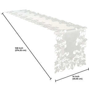 Table Runner with European Embroidery - The Darvin Collection - Decozen