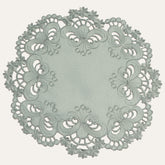 Gray Round Linen Placemat Doilies - The Creola Collection - Decozen