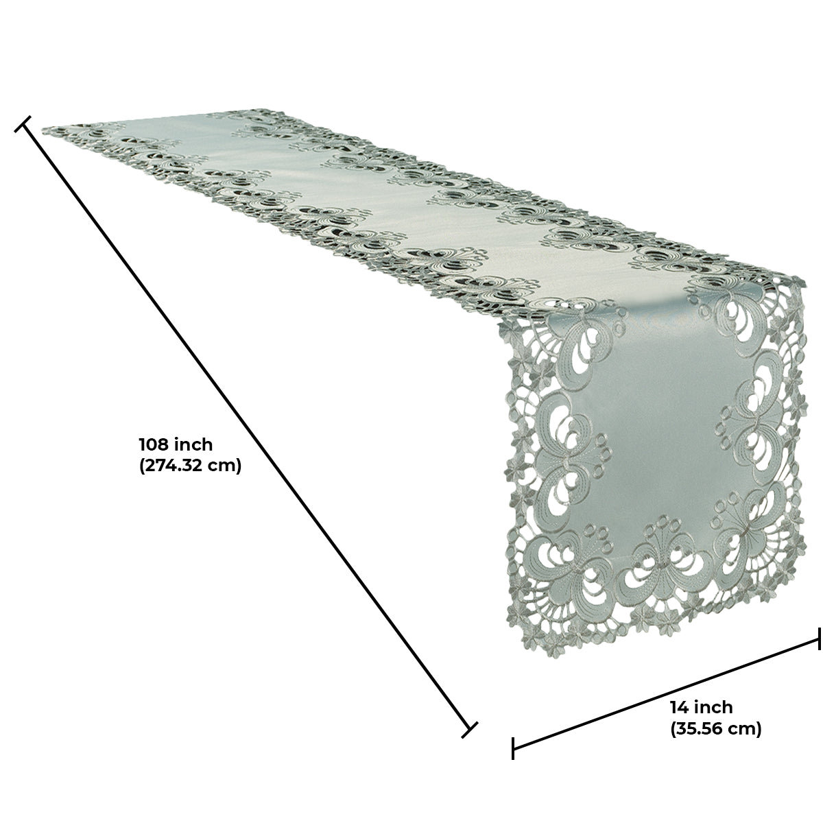 Table Runner with European Embroidery - The Creola Collection - Decozen