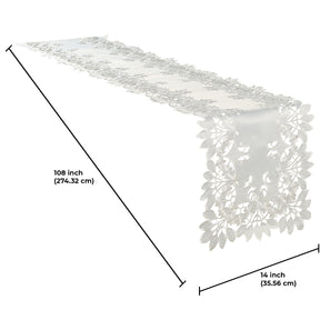 Table Runner with European Embroidery - The Deandra Collection - Decozen