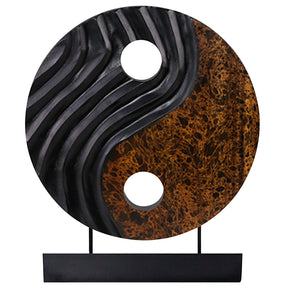 Celestial Balance – Handmade Yin Yang Wooden Sculpture, Decorative Home Art - Decozen