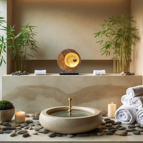 Hand-carved wooden sculpture by LAY003, artistic Nature Form décor piece with intricate details for stylish home decoration.