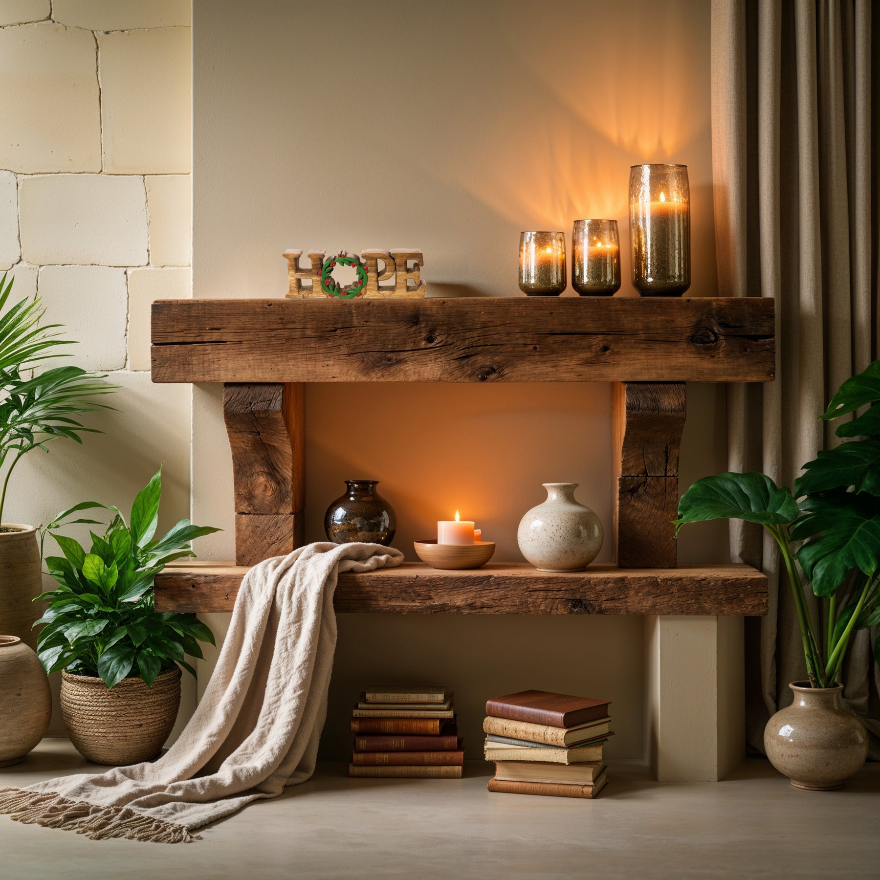 Endless Hope – Handmade Wooden Sculpture, Artistic Symbol of Faith and Light - Decozen