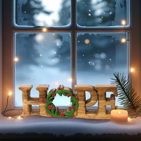 Endless Hope – Handmade Wooden Sculpture, Artistic Symbol of Faith and Light