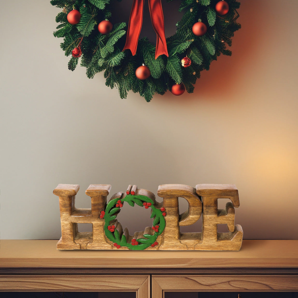 Endless Hope – Handmade Wooden Sculpture, Artistic Symbol of Faith and Light