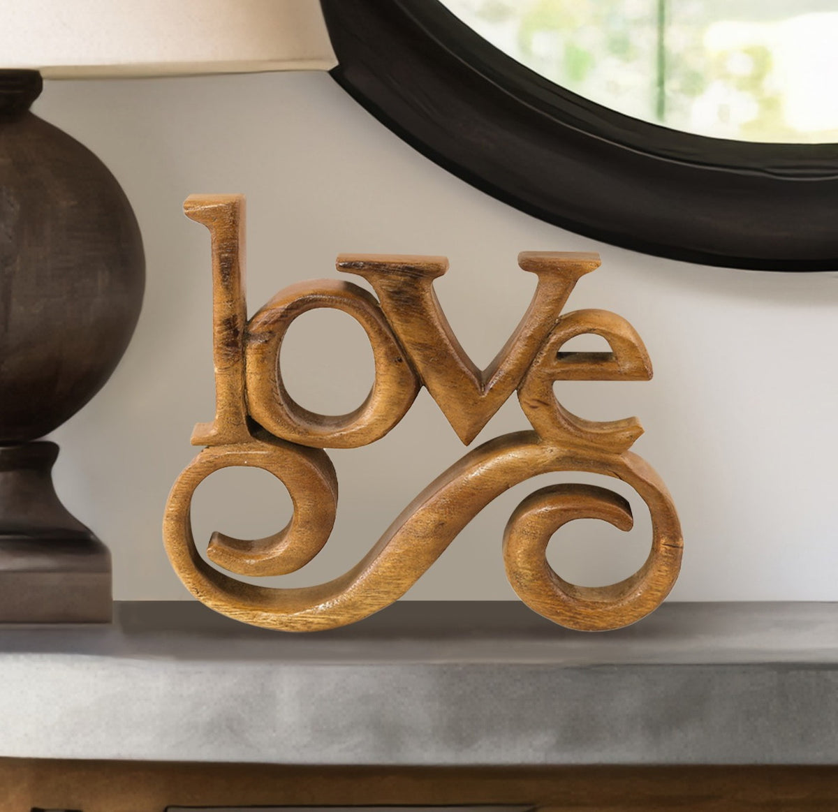 Forever Bloom – Hand-Carved Wooden Sculpture, Handmade Decorative Home Art - Decozen