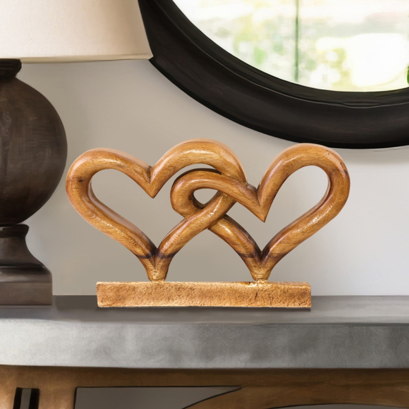 Hearts Handmade Wooden Sculpture - Decozen