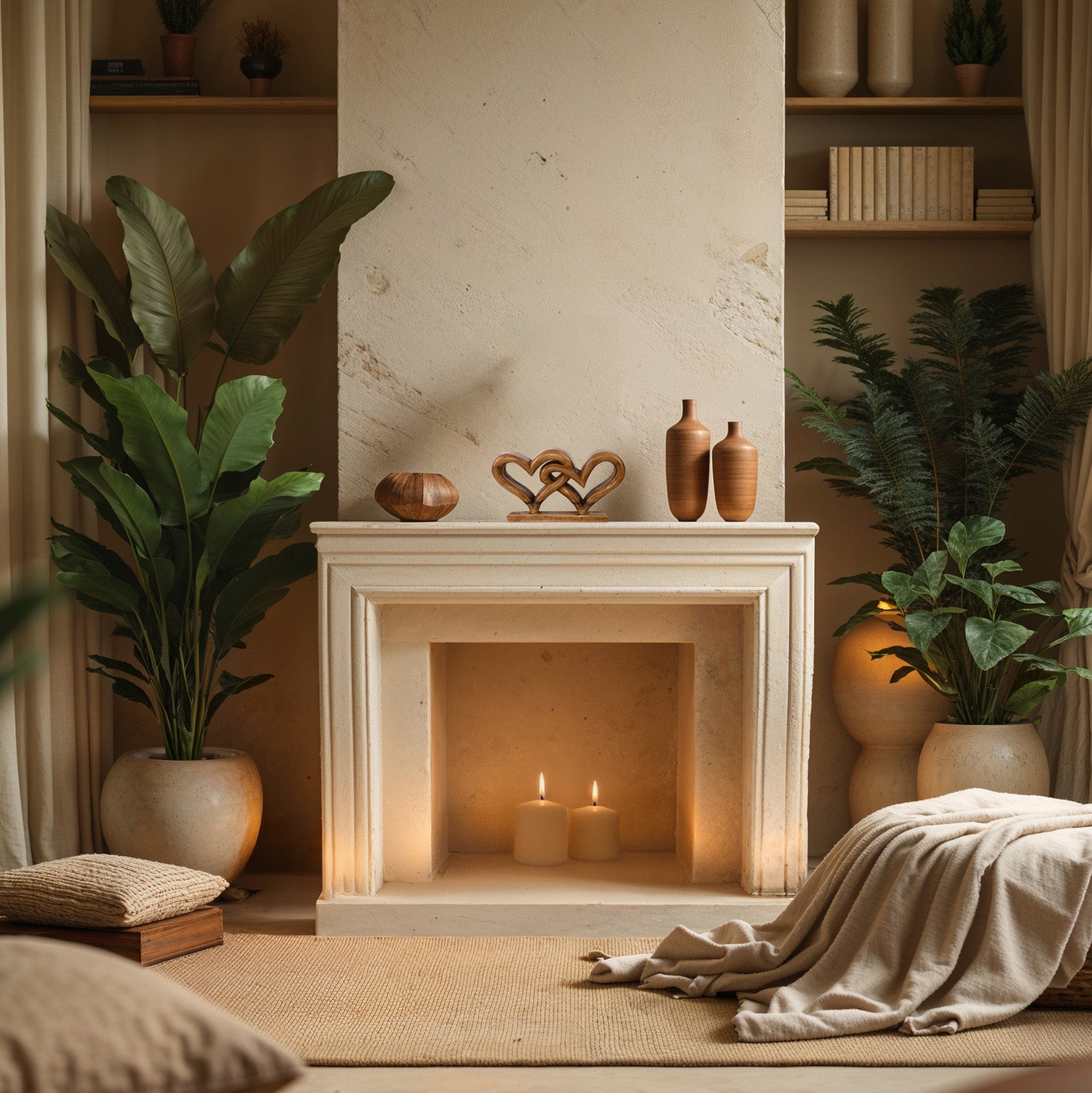 Hearts Handmade Wooden Sculpture - Decozen