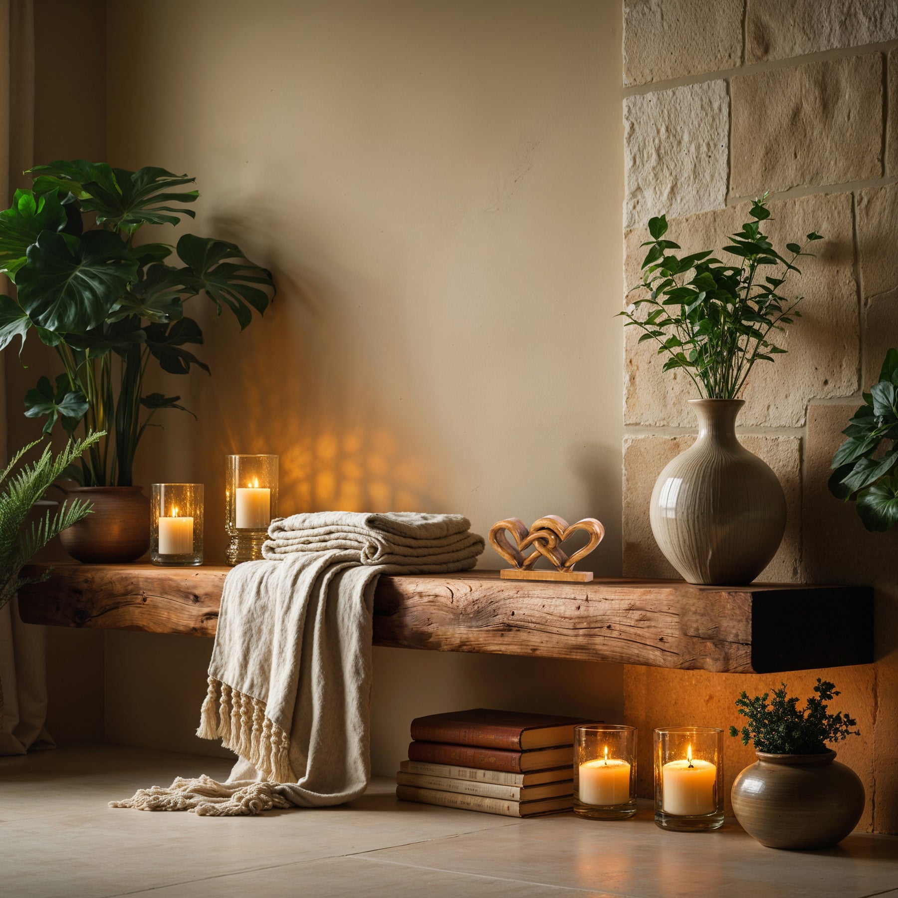 Hearts Handmade Wooden Sculpture - Decozen