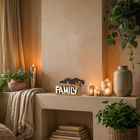 Forever Family – Hand Carved Wooden Sculpture, Handmade Decorative Home Art - Decozen