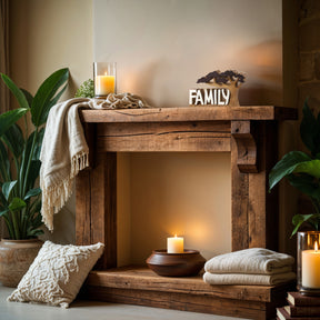 Forever Family – Hand Carved Wooden Sculpture, Handmade Decorative Home Art - Decozen