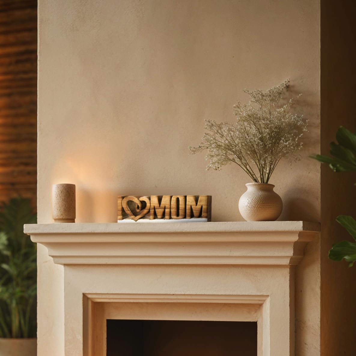 Forever Mom – Hand-Carved Wooden Sculpture, Handmade Mother’s Day Gift Art - Decozen