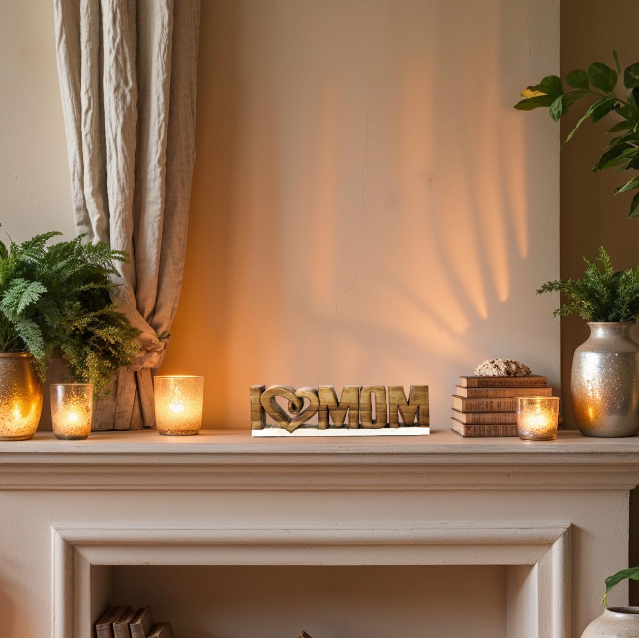 Forever Mom – Hand-Carved Wooden Sculpture, Handmade Mother’s Day Gift Art - Decozen