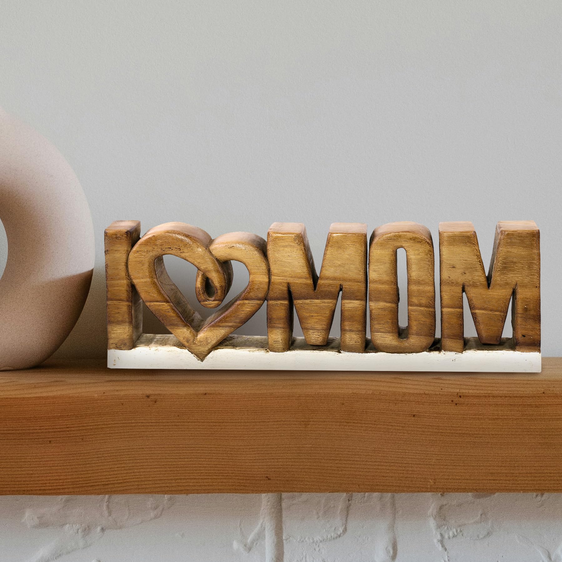 Forever Mom – Hand-Carved Wooden Sculpture, Handmade Mother’s Day Gift Art - Decozen