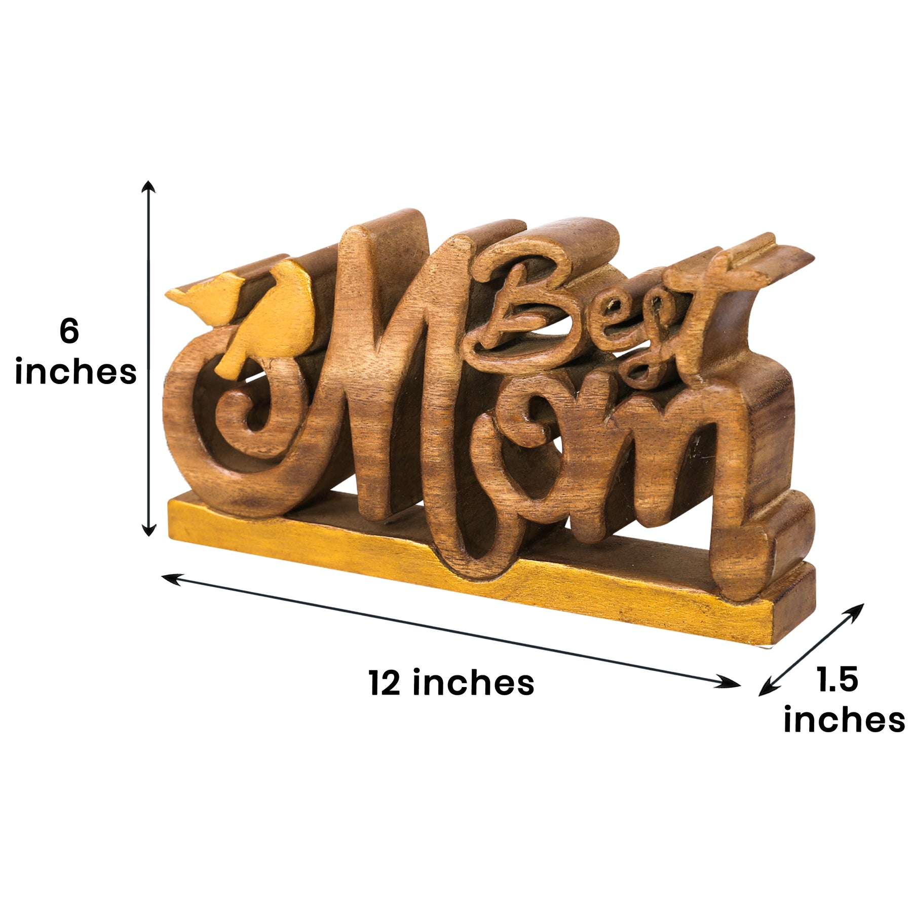 Eternal Love Mom – Handmade Wooden Sculpture, Artistic Mother’s Day Home Decor - Decozen